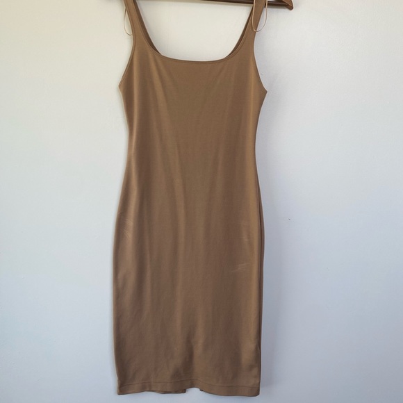 Zara Dresses & Skirts - Zara Trafaluc Tan Bodycon Dress in S